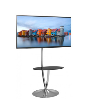 Supporto a Pavimento con Base Rotonda e Mensola per TV LCD/LED 32-70"