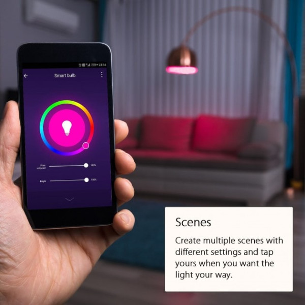Lampadine LED Smart WiFi E27, 1080 lumen, Luce Bianca + RGB per Alexa,  Google Home e Bixby, 12W e luce colorata dimmerabile da smartphone,  Bluetooth, 2 pezzi : : Illuminazione