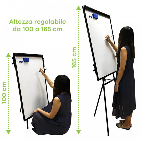 Lavagna Magnetica Flipchart Fogli Mobili 60x90 cm Altezza