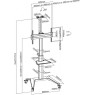 Carrello TV ultramoderno per TV 37 "a 70" fino 70 Kg 23198