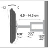 Supporto a muro per TV 19-37 inclinabile 3 snodi ICA-LCD 2903 misure