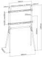 Disegno tecnico Cavalletto porta TV a quattro gambe per schermi 49"-70"